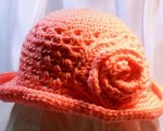 Pink rolled brim hat 